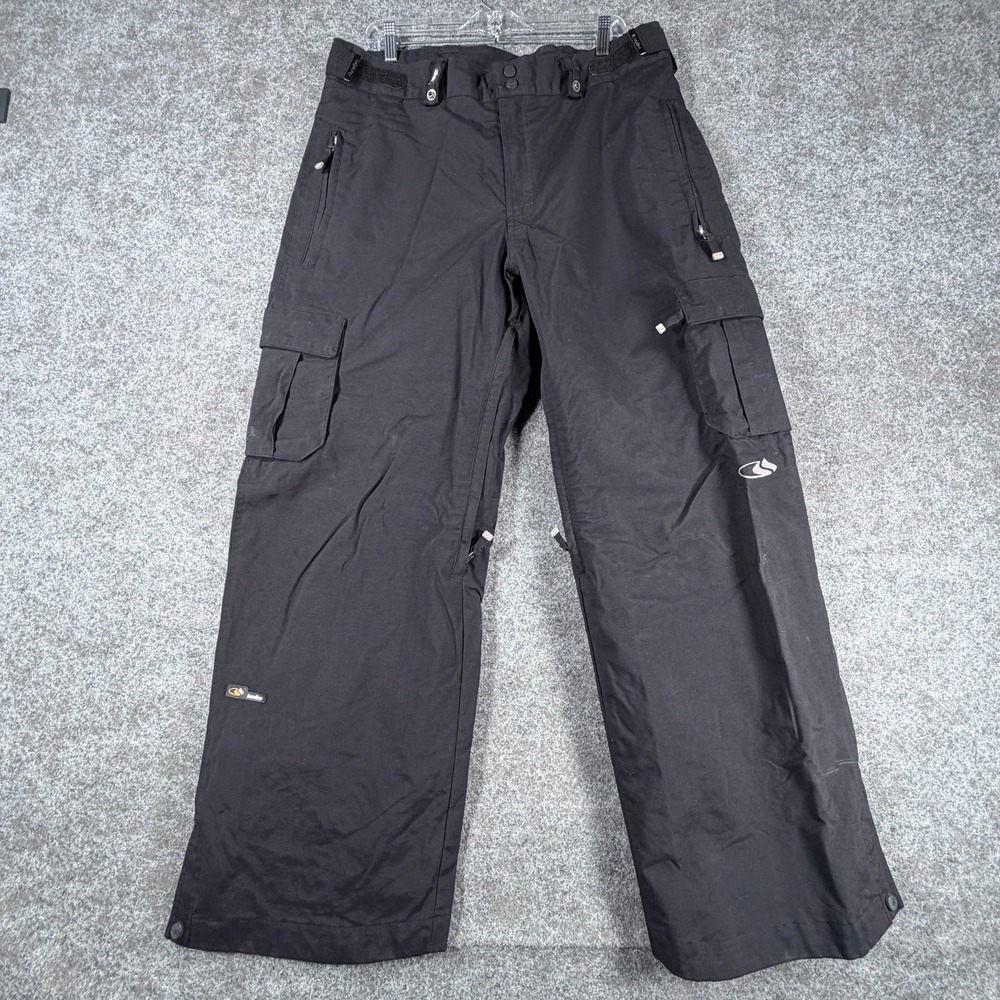 Bonfire Snow Pants Mens L Black Insulated Ski Snowboard Cargo Waterproof Comfort